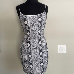 snake print body con